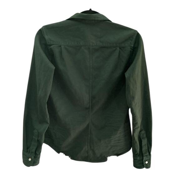 Frank & Eileen Barry Famous Denim Shirt Button Front Forest Green Cotton Size XS - Picture 7 of 10